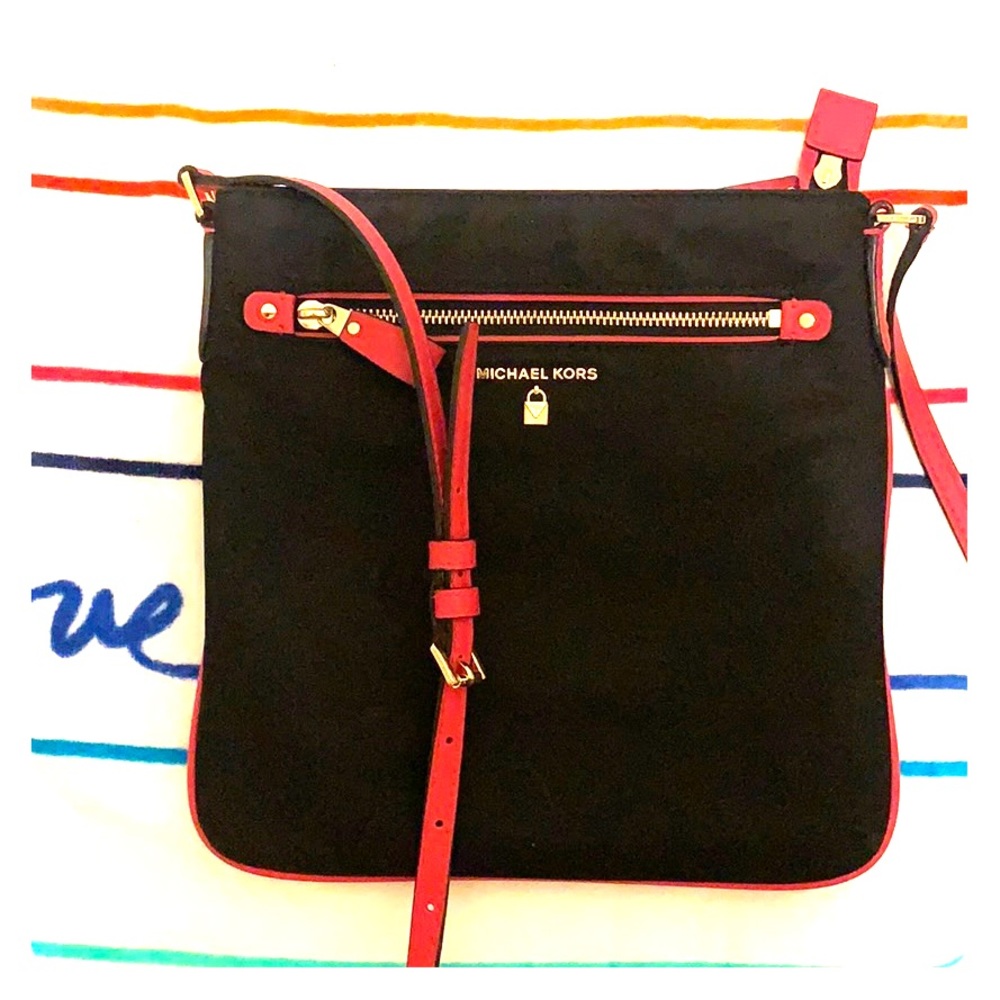 Michael Kors Leather trim cross bag